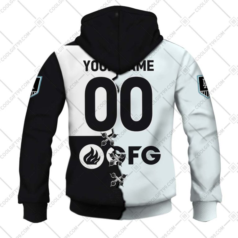 AFL Port Adelaide Custom Name Number 2023 Mix Guernsey V2 Pullover Hoodie