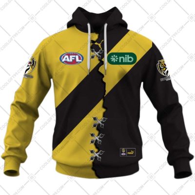 AFL Richmond Tigers Custom Name Number 2023 Mix Guernsey V2 Pullover Hoodie