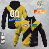 AFL Richmond Tigers Custom Name Number 2023 Mix Guernsey V2 Pullover Hoodie