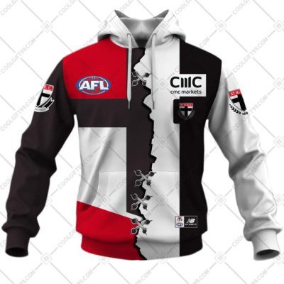 AFL St Kilda Saints Custom Name Number 2023 Mix Guernsey V2 Pullover Hoodie
