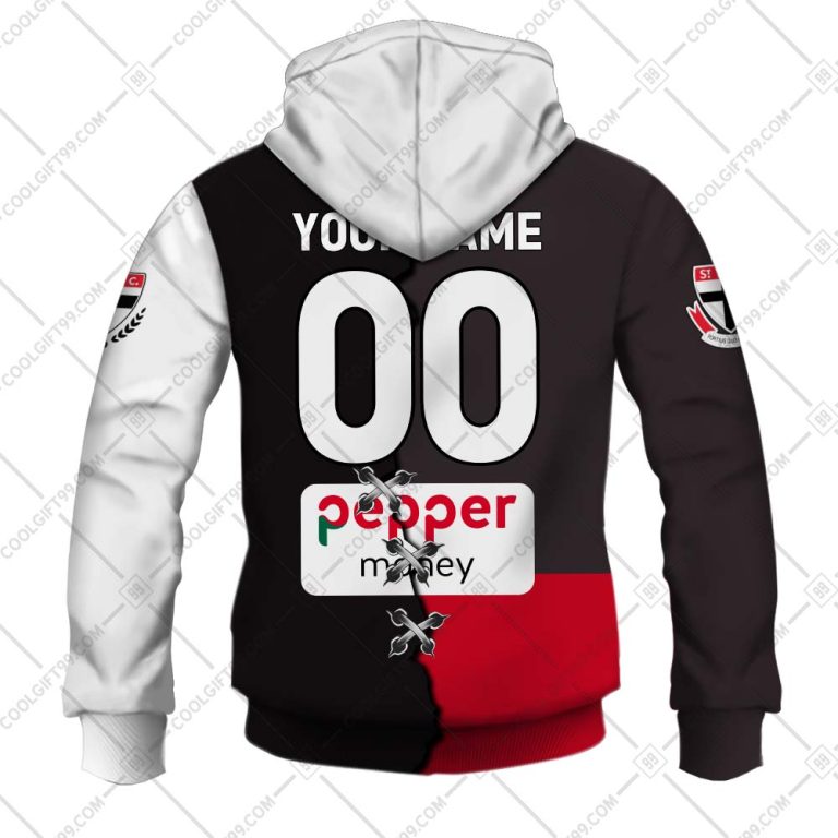 AFL St Kilda Saints Custom Name Number 2023 Mix Guernsey V2 Pullover Hoodie