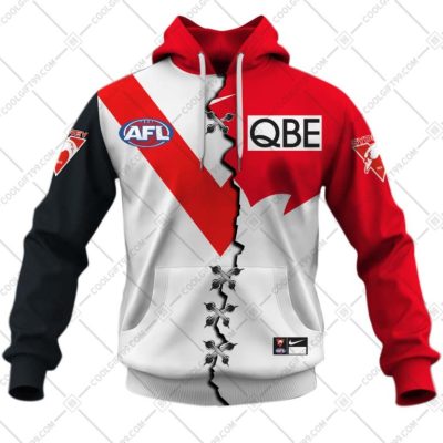 AFL Sydney Swans Custom Name Number 2023 Mix Guernsey V2 Pullover Hoodie