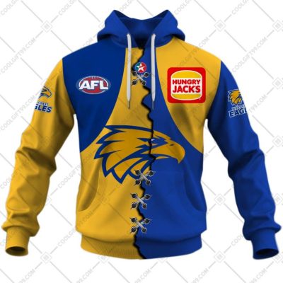 AFL West Coast Eagles Custom Name Number 2023 Mix Guernsey V2 Pullover Hoodie