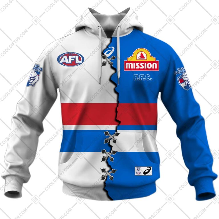 AFL Western Bulldogs Custom Name Number 2023 Mix Guernsey V2 Pullover Hoodie AFL Western Bulldogs Custom Name Number 2023 Mix Guernsey V2 Pullover Hoodie