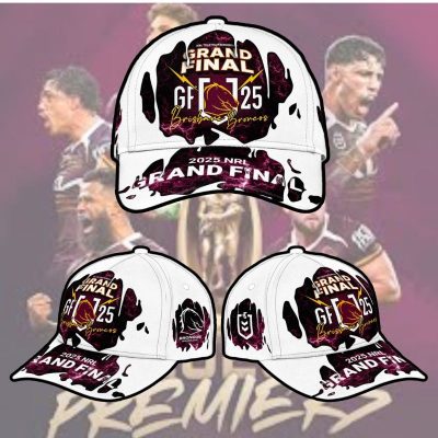 [ Buy 1 Get 1 Free ] Brisbane Broncos polo shirt with Cap Gift Premiership 2025 - Combo 2