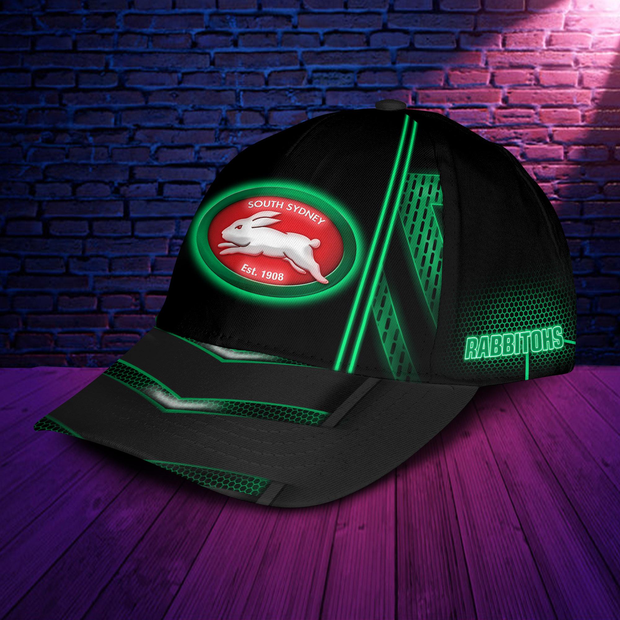 NRL South Sydney Rabbitohs Black Green Version Classic Cap V2 NRL South Sydney Rabbitohs Black Green Version Classic Cap V2