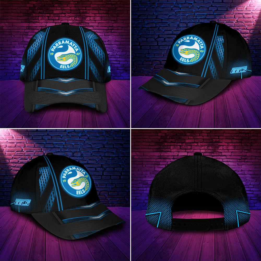NRL Parramatta Eels Black Blue New Design Classic Cap V2 NRL Parramatta Eels Black Blue New Design Classic Cap V2