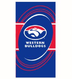 AFL Western Bulldogs Blue Logo Beach Towel V2