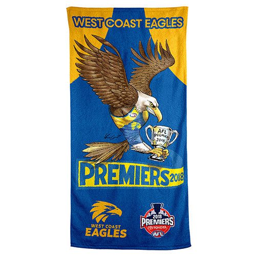 AFL West Coast Eagles 2018 Premiers Beach Towel AFL West Coast Eagles 2018 Premiers Beach Towel