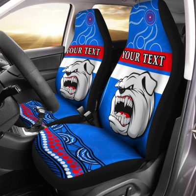 AFL Western Bulldogs Custom Name Indigenous Car Seat Covers