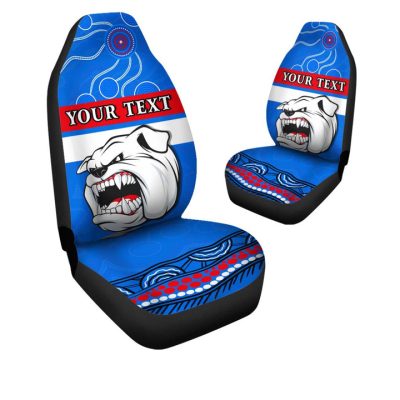 AFL Western Bulldogs Custom Name Indigenous Car Seat Covers