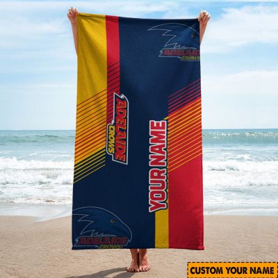 AFL Adelaide Crows Custom Name Gift For Fans Beach Towel