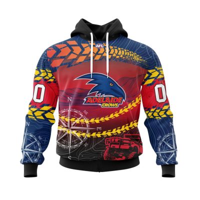 AFL Adelaide Crows Custom Name Number Special Off-Road Concept Pullover Hoodie