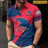 AFL Adelaide Crows Custom Name Special Edition Zipper Polo Shirt