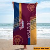 Afl Brisbane Lions Custom Name Gift For Fans Beach Towel 1306.jpg - demo10