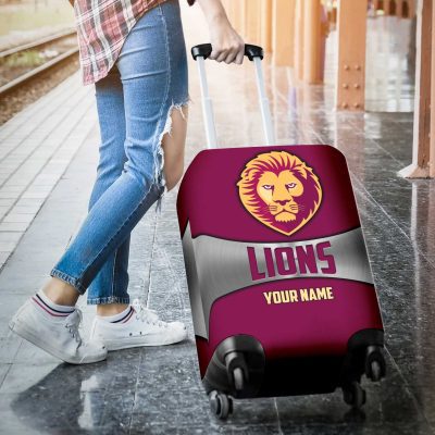 AFL Brisbane Lions Custom Name Gift For Fans Luggage Cover