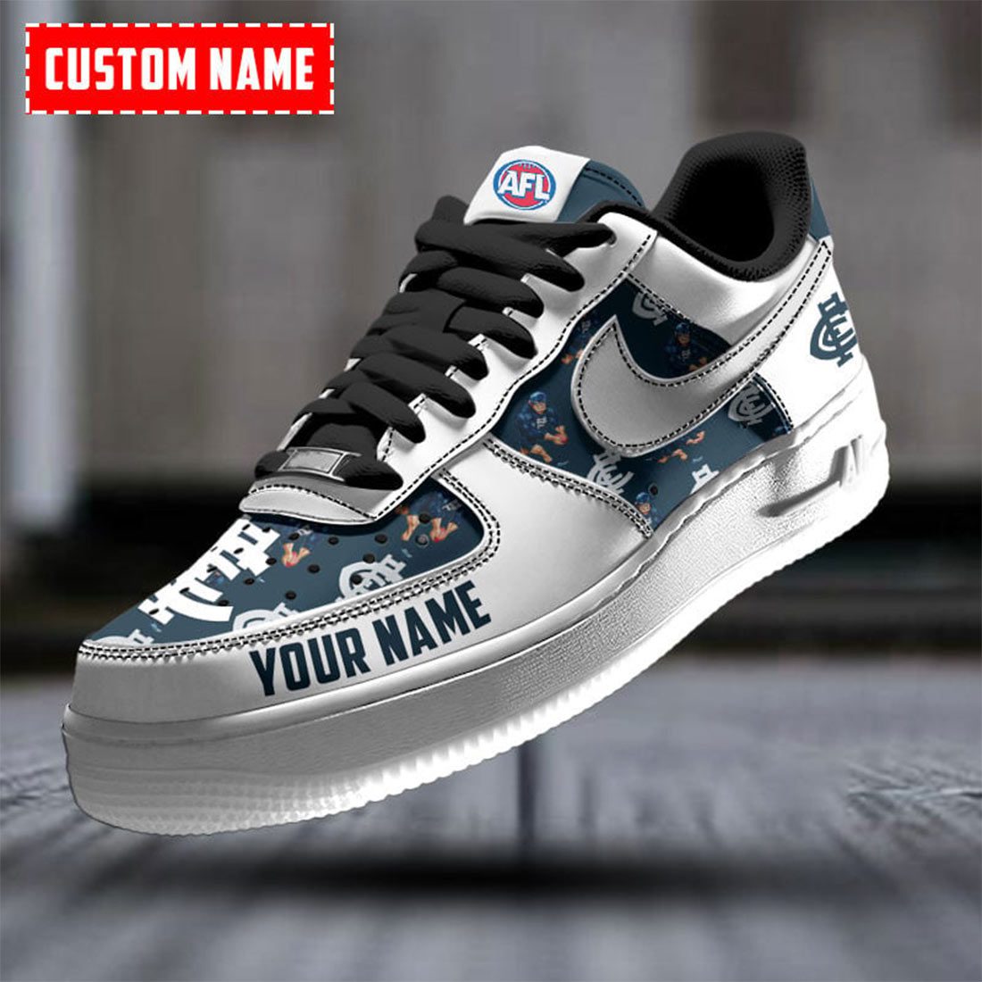 AFL Carlton Blues Custom Name Special Edition Air Force 1 Sneakers AFL Carlton Blues Custom Name Special Edition Air Force 1 Sneakers
