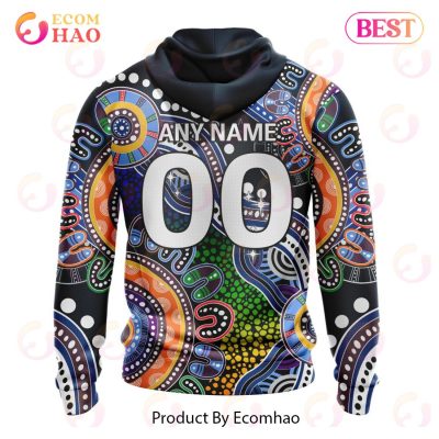 AFL Carlton Blues Custom Name Number Special Indigenous Pullover Hoodie