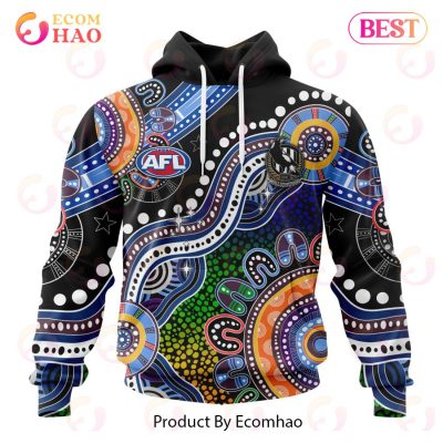 AFL Collingwood Magpies Custom Name Number Special Indigenous Pullover Hoodie