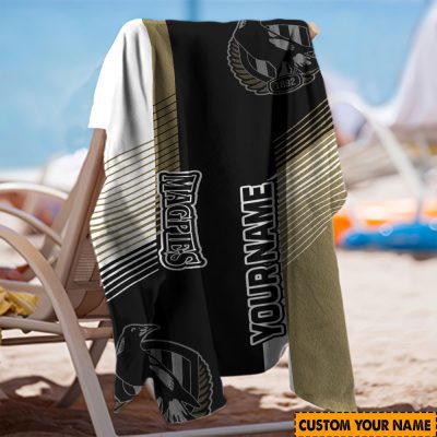 AFL Collingwood Magpies Custom Name Gift For Fans Beach Towel