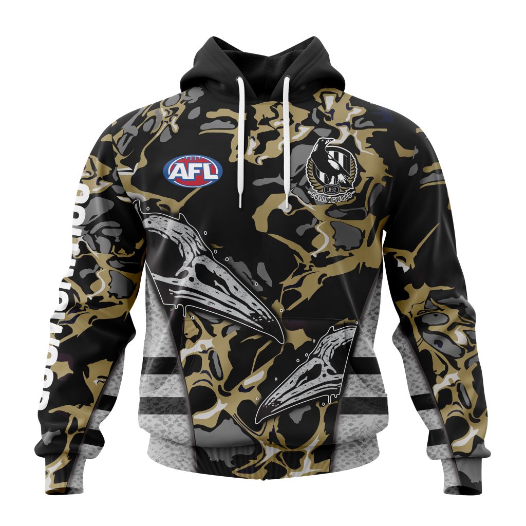 AFL Collingwood Magpies Custom Name Number Camo Morden Art Style Pullover Hoodie AFL Collingwood Magpies Custom Name Number Camo Morden Art Style Pullover Hoodie