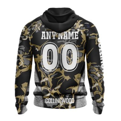 AFL Collingwood Magpies Custom Name Number Camo Morden Art Style Pullover Hoodie