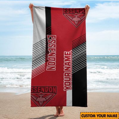 AFL Essendon Bombers Custom Name Gift For Fans Beach Towel