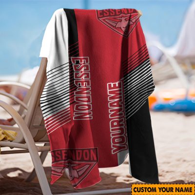 AFL Essendon Bombers Custom Name Gift For Fans Beach Towel