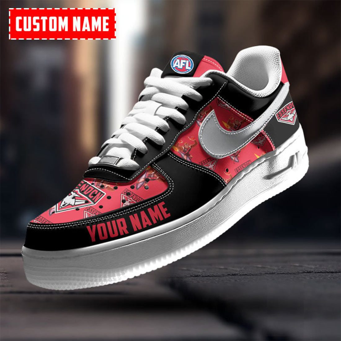 AFL Essendon Bombers Custom Name Special Edition Air Force 1 Sneakers AFL Essendon Bombers Custom Name Special Edition Air Force 1 Sneakers