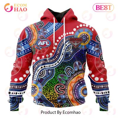 AFL Essendon Bombers Custom Name Number Special Indigenous Pullover Hoodie