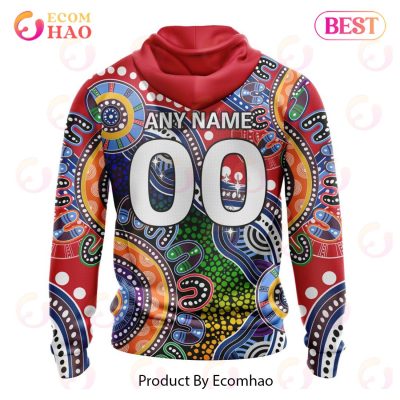 AFL Essendon Bombers Custom Name Number Special Indigenous Pullover Hoodie