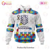 AFL Fremantle Dockers Custom Name Number Autism Awareness Pullover Hoodie