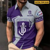 AFL Fremantle Dockers Custom Name Special Edition Zipper Polo Shirt