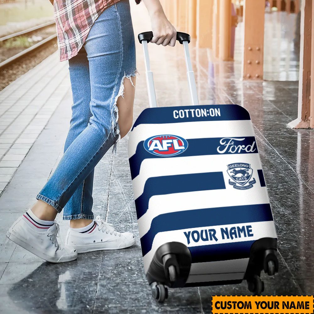 AFL Geelong Cats Custom Name 2024 Home Jersey Luggage Cover AFL Geelong Cats Custom Name 2024 Home Jersey Luggage Cover