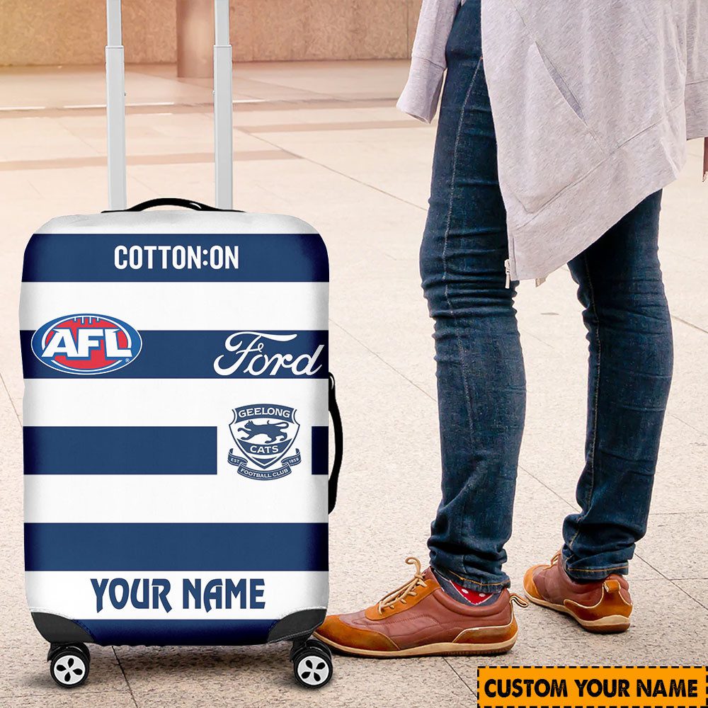 AFL Geelong Cats Custom Name 2024 Home Jersey Luggage Cover AFL Geelong Cats Custom Name 2024 Home Jersey Luggage Cover