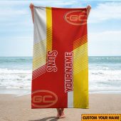 AFL Gold Coast Suns Custom Name Gift For Fans Beach Towel