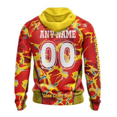 AFL Gold Coast Suns Custom Name Number Camo Morden Art Style Pullover Hoodie
