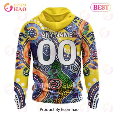 AFL Gold Coast Suns Custom Name Number Special Indigenous Pullover Hoodie