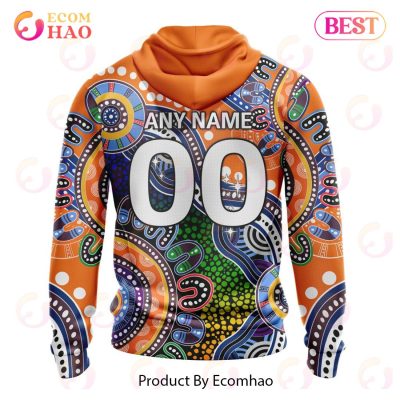 AFL Greater Western Sydney Giants Custom Name Number Special Indigenous Pullover Hoodie