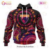 AFL Hawthorn Hawks Custom Name Number Pink Breast Cancer Pullover Hoodie