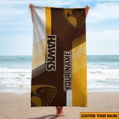 Afl Hawthorn Hawks Custom Name Gift For Fans Beach Towel 0950.jpg - demo10