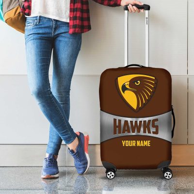 AFL Hawthorn Hawks Custom Name Gift For Fans Luggage Cover