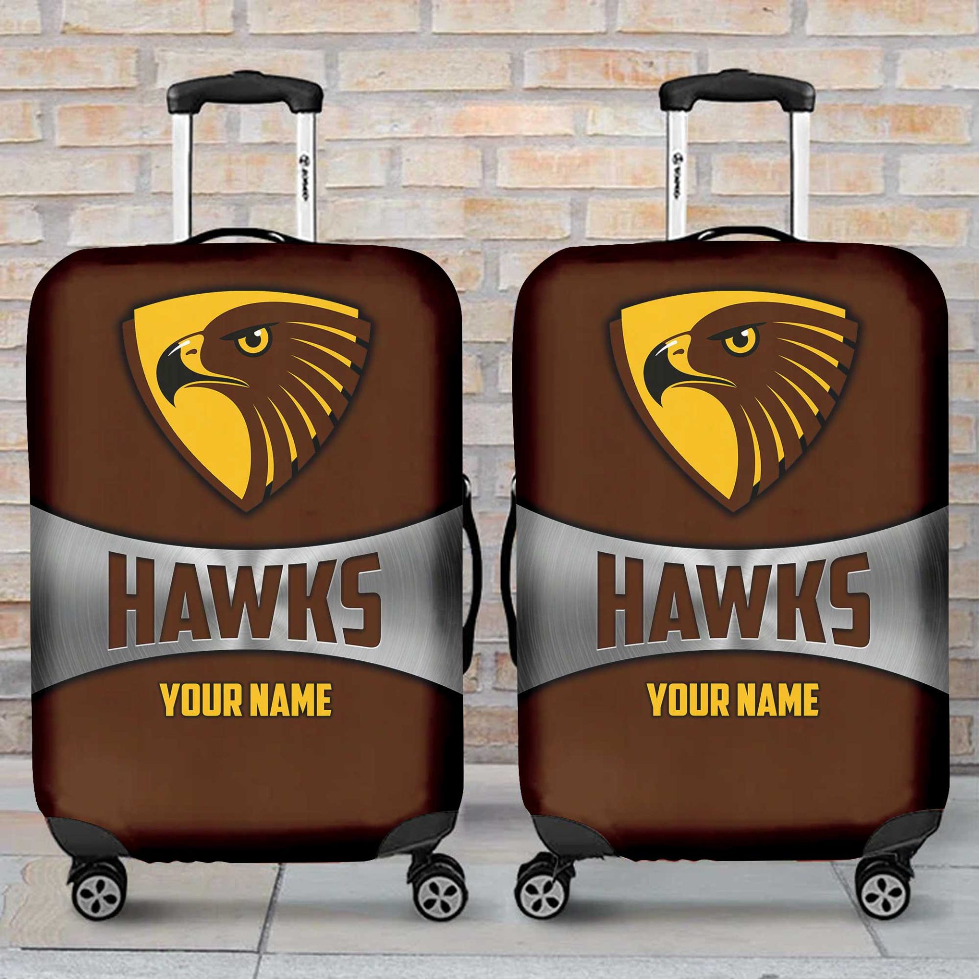 AFL Hawthorn Hawks Custom Name Gift For Fans Luggage Cover AFL Hawthorn Hawks Custom Name Gift For Fans Luggage Cover