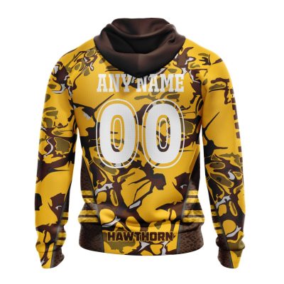 AFL Hawthorn Hawks Custom Name Number Camo Morden Art Style Pullover Hoodie
