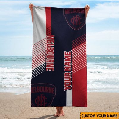 AFL Melbourne Demons Custom Name Gift For Fans Beach Towel