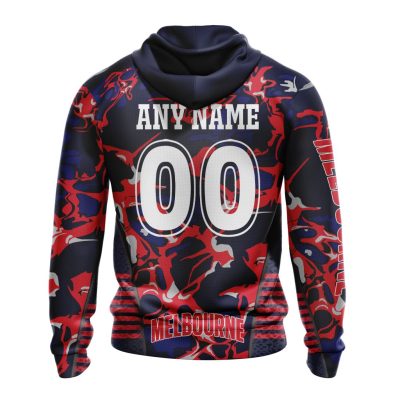 AFL Melbourne Demons Custom Name Number Camo Morden Art Style Pullover Hoodie