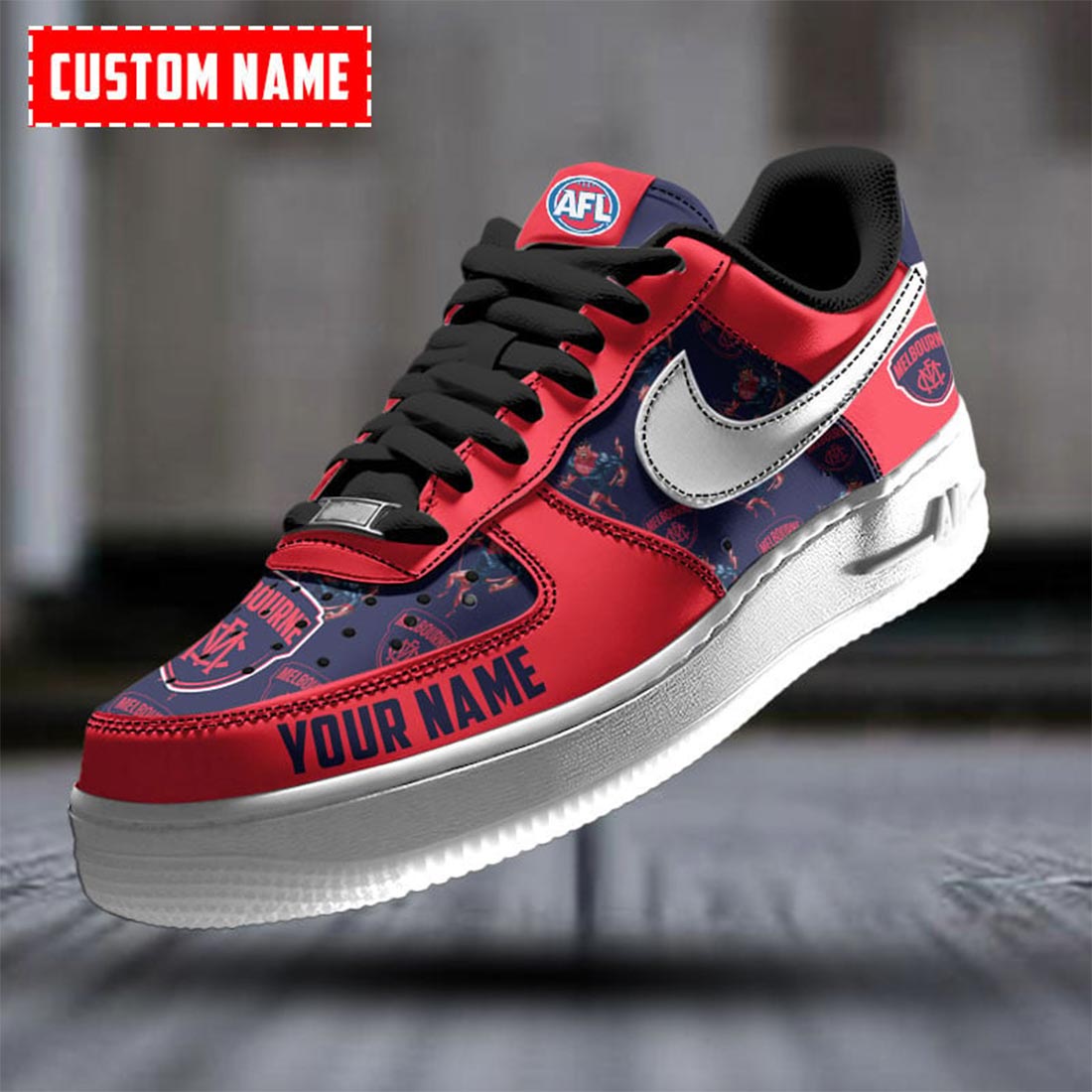 AFL Melbourne Demons Custom Name Special Edition Air Force 1 Sneakers AFL Melbourne Demons Custom Name Special Edition Air Force 1 Sneakers