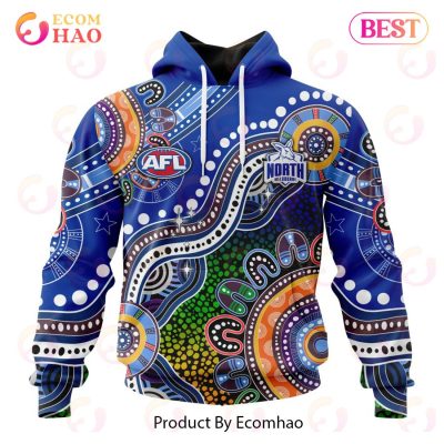 AFL North Melbourne Kangaroos Custom Name Number Speical Indigenous Pullover Hoodie