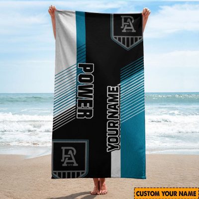 AFL Port Adelaide Custom Name Gift For Fans Beach Towel