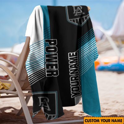 AFL Port Adelaide Custom Name Gift For Fans Beach Towel